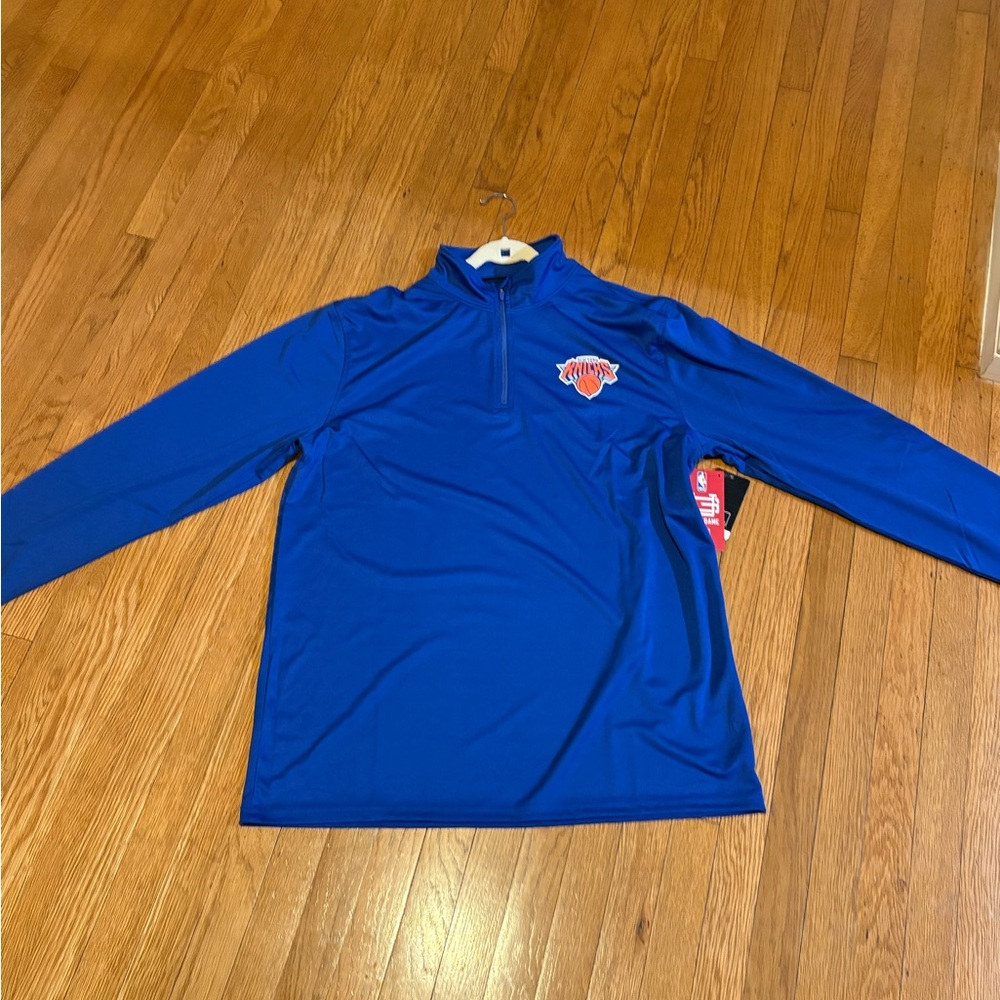 New York Knicks blue quarter-zip pullover top from Ultra Game. Size XL NWT